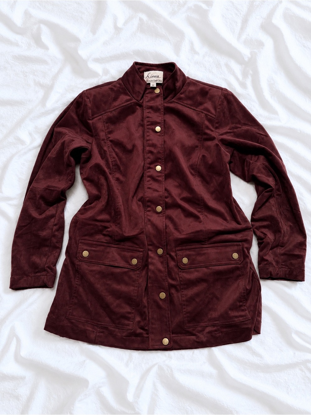 Linea by Louis Dell'Olio Linea Utility Jacket Burgundy Size Small Like New